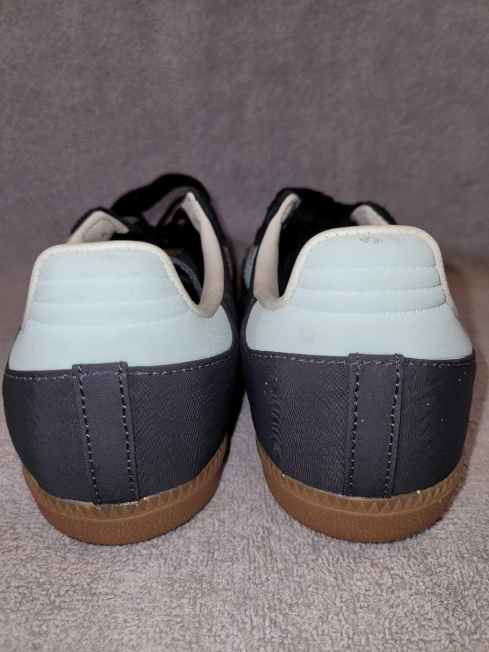 Adidas Samba OG Women's Size 5.5 Carbon Black Light Blue Sneakers ID0493 (#2327) - Picture 14 of 16
